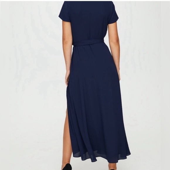 Aritzia Babaton Lyndon Wrap Dress in Yellow Sz Small - Picture 3 of 6